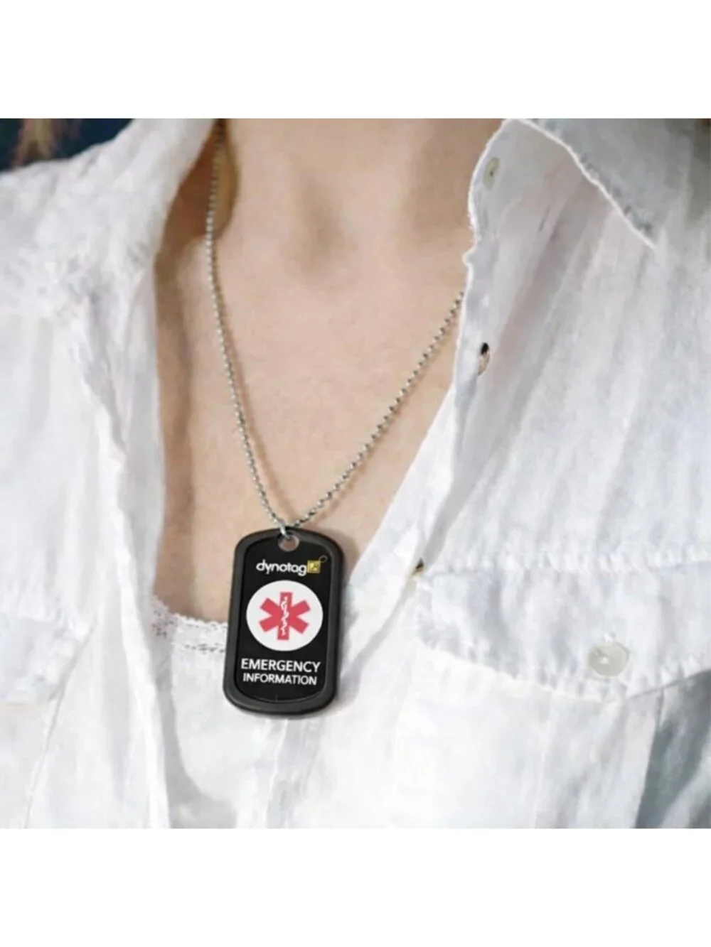 Stylish Medical Alert Pendant for Men & Women | Smart ID with Online Profile